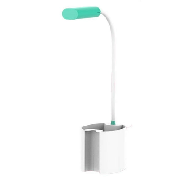 Desk Lamp, LED USB Rechargeable Student Table Lamp Dimmable Eye-caring Cute Study Computer Lamp for Office Dorm, Flexible Gooseneck, with Pen Holder D