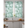 thumbnail image 2 of Green Abstract Curtains 54 Inch Length, Sheer Curtains for Bedroom Living Room Window Modern Oil Painted Art Contemporary Rod Pocket Voile Drapes Kitchen Curtains Small Half Window 52"x54" 2 Panels, 2 of 6