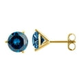 thumbnail image 1 of Aonejewelry 0.25 CTW Round Blue Diamond Martini Stud Earrings In 14K Gold, 1 of 4