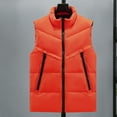 thumbnail image 2 of USNSM Men's Winter Warm Outdoor Padded Puffer Vest Thick Fleece Lined Lightweight Comfortable Solid Color Sleeveless Jacket Orange S, 2 of 3