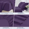 thumbnail image 5 of WISHEAD 3 Piece Twin Sheet Set, Deep Pocket Soft Bed Sheets, Breathable Cooling Bedding, Easy Care, Purple, 5 of 10