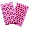 thumbnail image 1 of Molde de silicona en forma de corazón en miniatura, moldes para cubitos de hielo de silicona, bandejas o moldes para chocolate, juego de dos, color rosa, 1 of 6