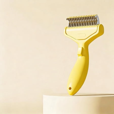 Pet Hair Removal Comb Curved Stainless Steel Teeth for Dogs Cats Detangling Brush for Long Thick Hair Professional Grooming Tool