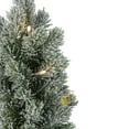thumbnail image 2 of Northlight 1.4 FT LED Mini Flocked Artificial Tabletop Christmas Tree with Burlap Base, Clear Lights, 2 of 4