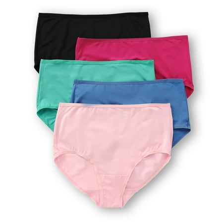 

Women s Fruit Of The Loom 5DMF201 Assorted Microfiber Brief Panties - 5 Pack (Assorted 6)