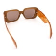 thumbnail image 7 of Womens Mod Beveled Thick Plastic Rectangular Fashion Sunlgasses [All Brown], 7 of 7
