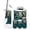 Color 2, variant on Bathroom Accessory Set 6 Piece Ethereal Peacock Window Vibrant Teal Blue Green Glass Trash can, Toothbrush Holder, Toothbrush Cup, Soap Dispenser, Soap Dish, Toilet Brush Holder