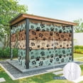 thumbnail image 4 of 1 Panel Outdoor Curtains for Patio Waterproof 54"x95" Teal Blue Brown Weatherproof Privacy Outsides Curtains, Rustic Farmhouse Dog Paw Vintage Grommet Thermal Drapes for Cabana Porch Pergola, 4 of 8