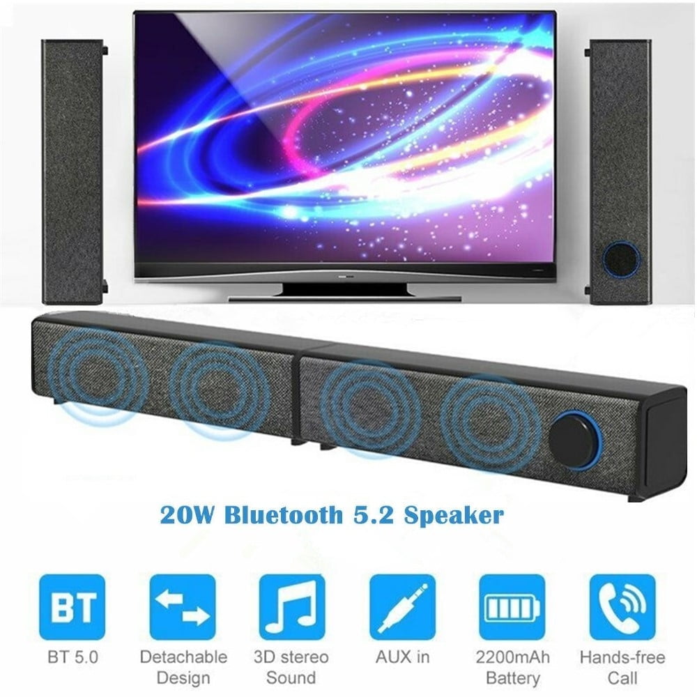 Wireless Bluetooth Stereo Sound Bar Speaker System TV Home Theater