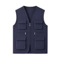 thumbnail image 4 of Kids Cargo Vest Utility Fishing Vests Multi Pockets Zip Up Sleeveless Casual Fashion Jacket for Young Boys and Girls Navy 11-12 Years, 4 of 6