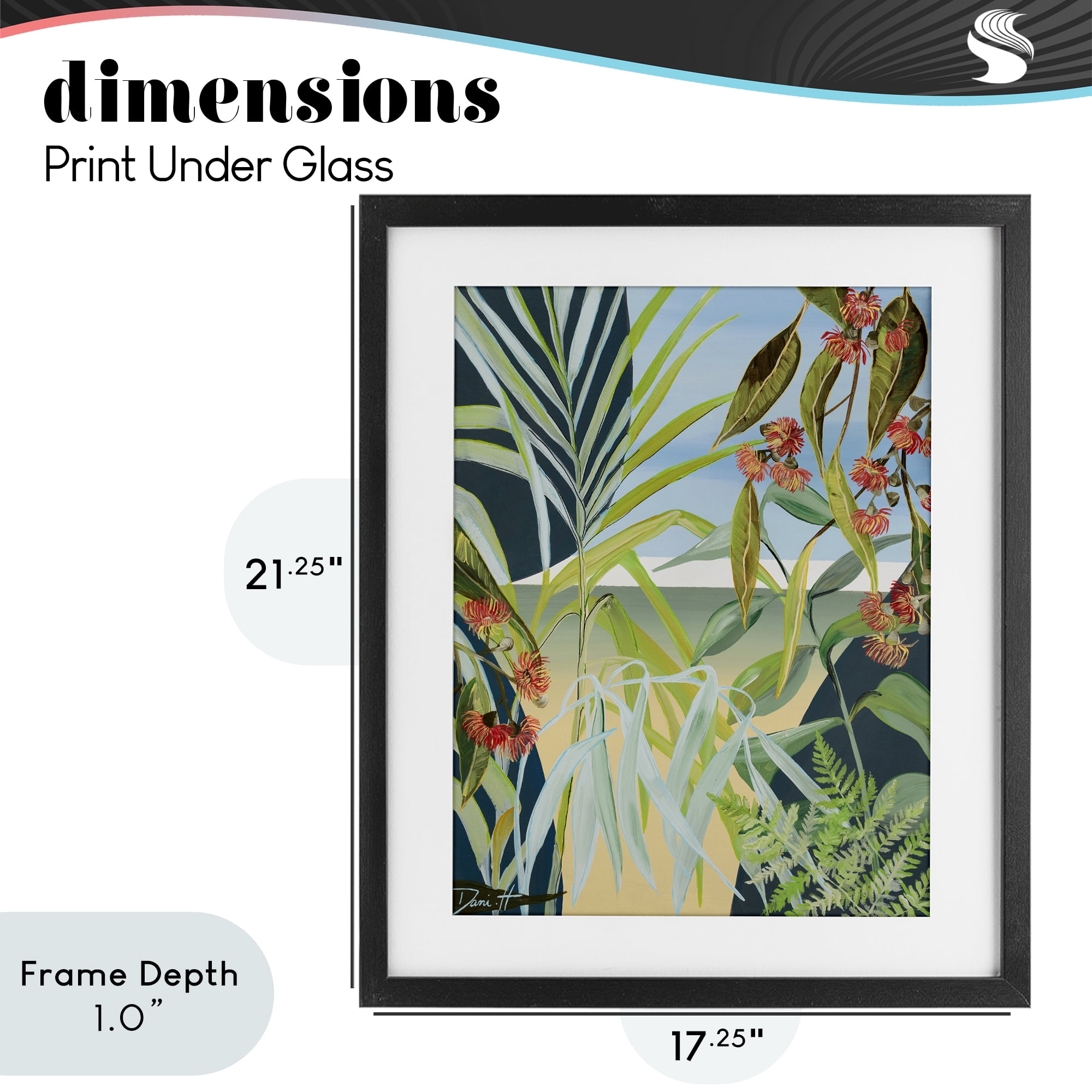 Stupell Industries Coastal Morning Leaves Black Framed Print Under Glass, design by Dani Heyward