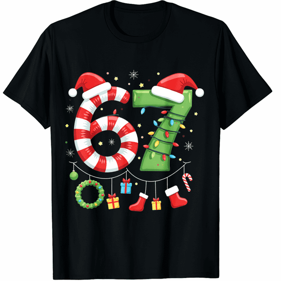 67 Meme Six Seven Christmas T-Shirt Tees Tops for Men and Women