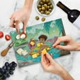 thumbnail image 5 of Mermaid Cutting Board, Teen Boy and Mermaid Swimming Together in Tropical Island Funny Love Theme, Decorative Tempered Glass Cutting and Serving Board, Small Size, Multicolor, by Ambesonne, 5 of 5