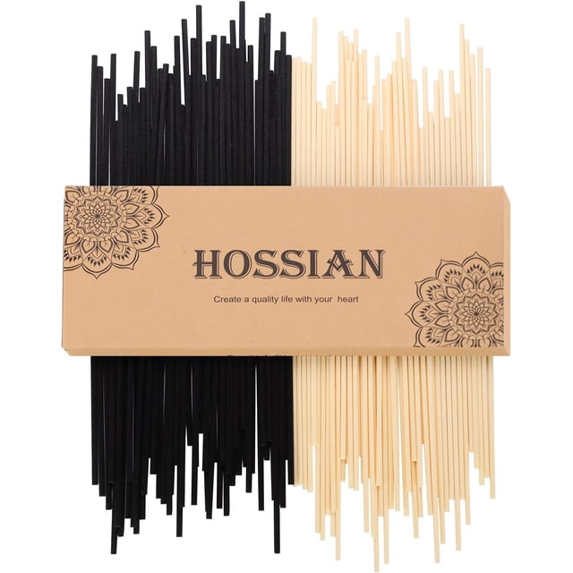 HOSSIAN 100PCS Reed Diffuser Sticks-20cm x 3.5 mm Black Diffuser Sticks-Diffuser Sticks for Diffuser Oils Fragrance Refill - Fibre Reeds for Diffuser