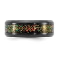 thumbnail image 3 of Chisel Stainless Steel Polished Black IP-plated Multi-color Opal Inlay 8mm Band, 3 of 3