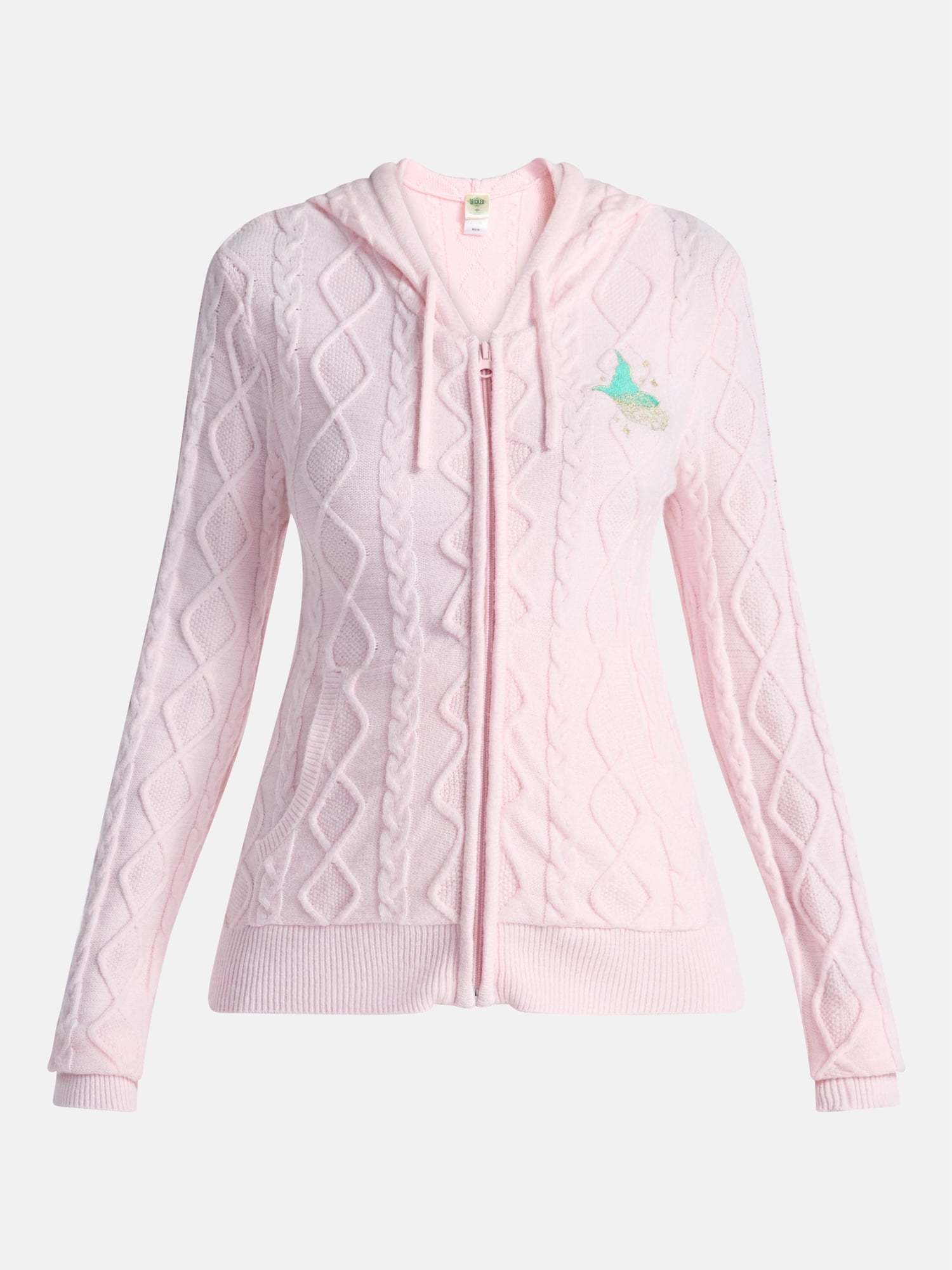 Wicked, Junior's Graphic Sweater Knit Hoodie, Elphaba Glinda Icons, Sizes XXS-XXL