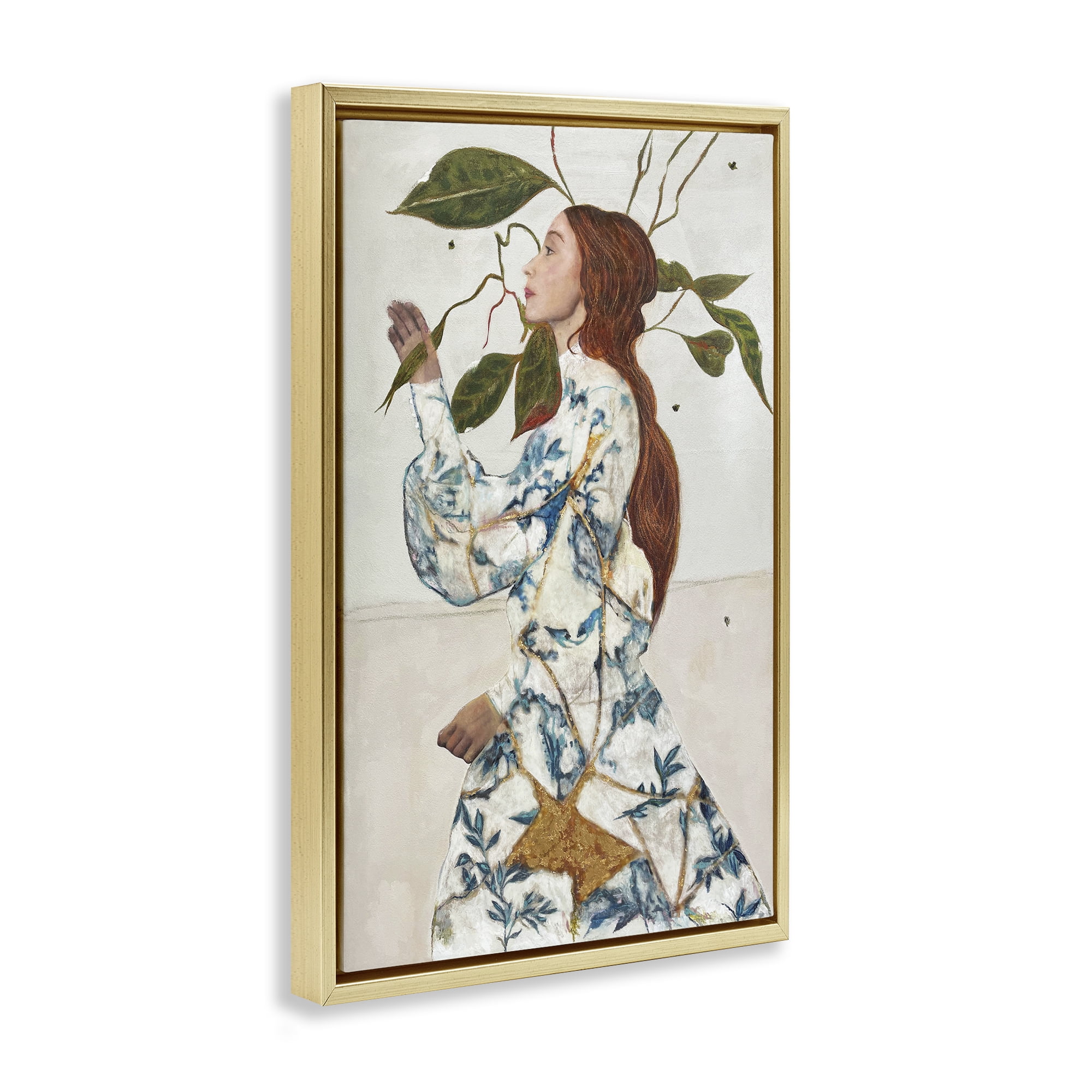 Stupell Industries Le Voyage Fantastique Portrait Gold Framed Floater Canvas Wall Art, design by Karenina Fabrizzi