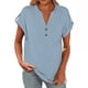 thumbnail image 1 of Ropa de otoño,Camiseta holgada con cuello en V para mujer, blusa informal de algodón y lino, manga larga, largo normal, para uso diario, sopatenor, 1 of 6