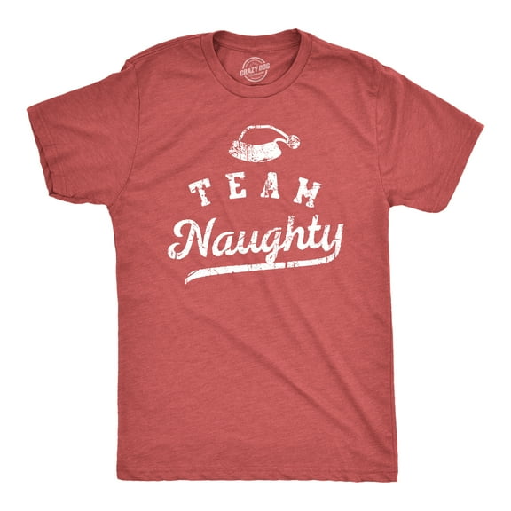 Mens Team Naughty T Shirt Funny Xmas Party Santas List Tee for Guys Graphic Tees