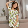 thumbnail image 3 of Easygdp Avocado Playing Music Camisón de manga corta para mujer, informal, estampado, 3 of 6
