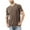Dark brown, variant on Dellytop Men Short Sleeve Solid Color Button-Up Henley V Neck T-Shirt