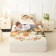 thumbnail image 3 of Manfei Kawaii Kitten Twin Fitted Sheet, Boho Western Flower Bedding, Cream, 2pcs, 1 Fitted Sheet and 1 Pillowcase, 3 of 6
