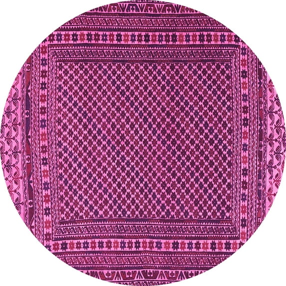 Ahgly Company Indoor Round Southwestern Pink Country Area Rugs, 7' Round