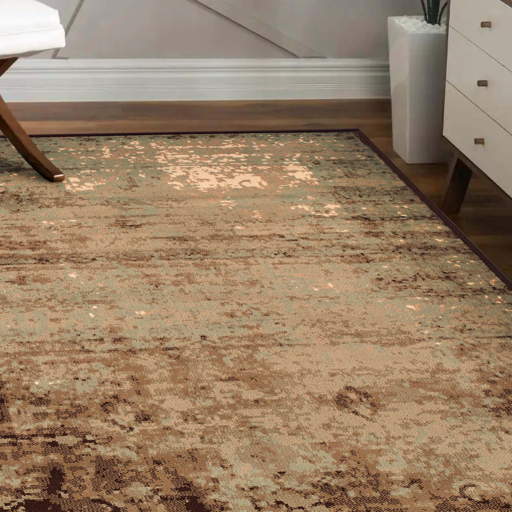 Superior Afton Acid Wash Modern Indoor Area Rug, Slate, 7' x 9'