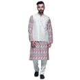 thumbnail image 1 of Atasi Printed Kurta With Solid Pajama & Nehru Jacket Set For Mens Party Wear, 1 of 3