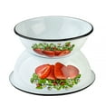 thumbnail image 3 of Novomoskovsjka Posuda Strawberry Enamel Serving Bowl Set of 2 pcs Shatterproof Enameled Steel Fruit and Salad Bowls for Cooking Enamel Mixing Bowl for Indoor and Outdoor Use Metal Bowls, 3 of 10