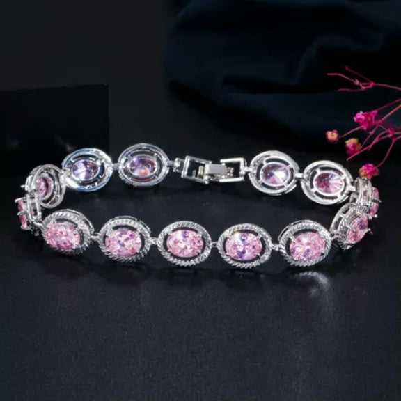 Luxury Indian 18k Gold Plated Round Cubic Zircon Bracelet Women Party Jewelry
