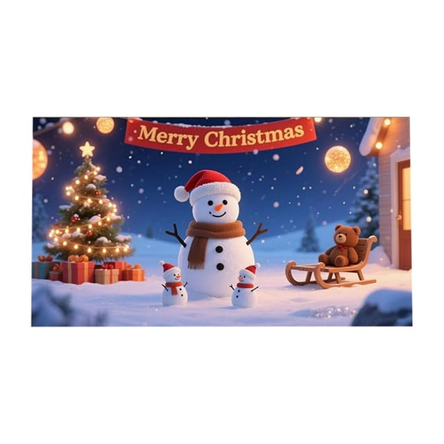 Qiulaii 3pcs Christmas Garage Door Cover Outdoor Holiday Decorations, Weatherproof Large Banner for Home, Festive Front Door Photography Backdrop, Easy Installation No Tools Needed 244*213cm