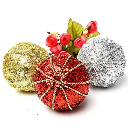 

Yirtree 1 Box Christmas Tree Balls Durable Reusable Festive Glitter Snowflake Pattern Increase Atmosphere Scene Layout Hanging Shiny Sequin Christmas Tree Pendant Gift