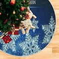 thumbnail image 5 of FMSHPON Blue Christmas Snowflake Xmas Christmas Tree Skirt Stand Mat for Holiday Party Decoration Indoor Outdoor 36 inches, 5 of 6