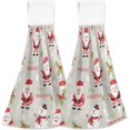 thumbnail image 2 of Coolnut Cartoon Santa Claus Hanging Kitchen Towel with Loop, Two Piece Hand Towel Set, Absorbent and Durable, Suitable for Bathroom, Toilet, Gym Wash cloth, 2 of 7