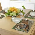 thumbnail image 4 of Ambesonne Tiger Place Mats Set of 4, Tiger Crouching on Rock, Standard Size, Multicolor, 4 of 6