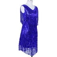 thumbnail image 7 of inhzoy Women's V Neck Shiny Sequins Tassel Latin Dance Dress, 7 of 7