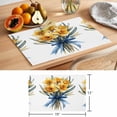 thumbnail image 6 of Spring Floral Bouquet Placemats Set of 8 Yellow Botanical Garden Florals Place Mats Indoor Wipeable Table Mats Washable Cloth Dining Table Placemats for Kitchen Holiday Party Home Decor 13x19 Inch, 6 of 9