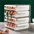 thumbnail image 3 of Injueey Soporte para huevos de 32 rejillas, contenedor de almacenamiento de huevos de doble capa, cajón para huevos de gran capacidad, fácil de usar Almacenamiento y organización del hogar Injueey HA018121-00, 3 of 6