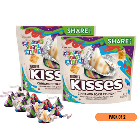 Hersheys Kisses Cinnamon Toast Crunch Flavored Creme Candy, 9 oz Bags  Pack of 2