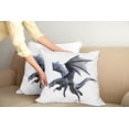 thumbnail image 2 of Ambesonne Dragon Throw Pillow Cover 2 Pack, Creature Wings, 18", Charcoal Grey, 2 of 7