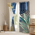 thumbnail image 3 of Manfei Geometric Lines Blackout Curtains Set of 2 (52x84 Each), Mid Century Minimalism Window Curtains, Abstract Leaf Sun Print Curtains and Drapes, Luxurious Room Decor, 3 of 5