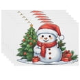 thumbnail image 2 of Christmas Placemat for Restaurant, Christmas Tree Non-Slip Entrance Mat, Snowflake Cute Snowman Cheerful Expression Heat-Resistant Door Mats Outdoor Pack Of 6 17.7x13 Inches, 2 of 5