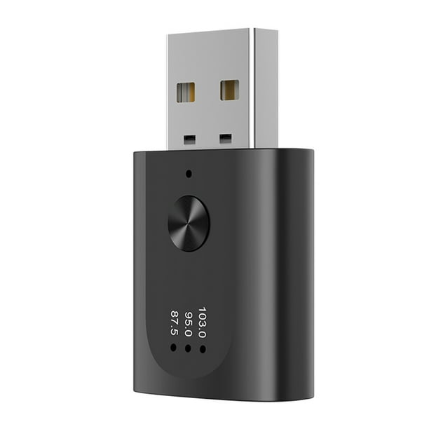 Adaptador USB Bluetooth 5.3 Receptor de Audio Inalámbrico Transmisor Bluetooth con Micrófono Llamada Manos para Coche con Radio FM