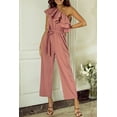 thumbnail image 6 of Elegant Sleeveless Jumpsuit: Dusty Pink Ruffle Trim and Cinched Waist, 6 of 12