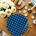 thumbnail image 3 of Round Placemats Set of 4 Buffalo Plaid Place Mats Washable Woven Placemat Pastoral Blue Black Checked Circle Braided Table Mat for Kitchen Dining Table Party Home Decor 15 Inch, 3 of 8