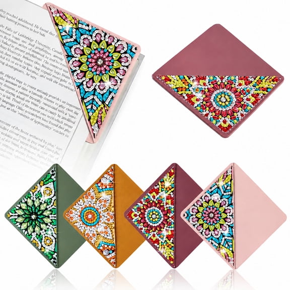 4 pcs Diamond Painting Bookmarks, DIY Diamond Art Kits for Adults, Book Corner - Protecting Bookmark Craft Supplies Kits for Book Lovers(Mandala)