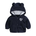 thumbnail image 4 of ENFLASH Newborn Baby Girls Infant Boys Cartoon Zipper Fleece Hooded Jacket Coat with Ears Warm Todder Kids Outwear, 4 of 10