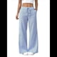 thumbnail image 2 of Pantalones de Salón A Rayas de Pierna para Mujer, Cintura Elástica y Bolsillos Azul XXL, 2 of 9
