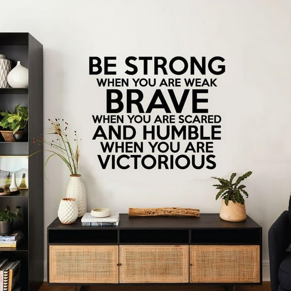 Be Strong When You Are Weak Quote Fitness Workout Success Motivation Quotes Wall Decals Healthy Lifestyle for Girls Boys Gym Home Sports Room Decor Vinyl Wall Art Stickers Decoration Size (30x30 inch)